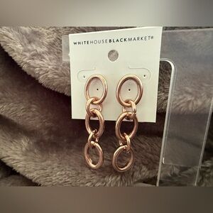 White House Black Market Rose Gold Link Earrings
